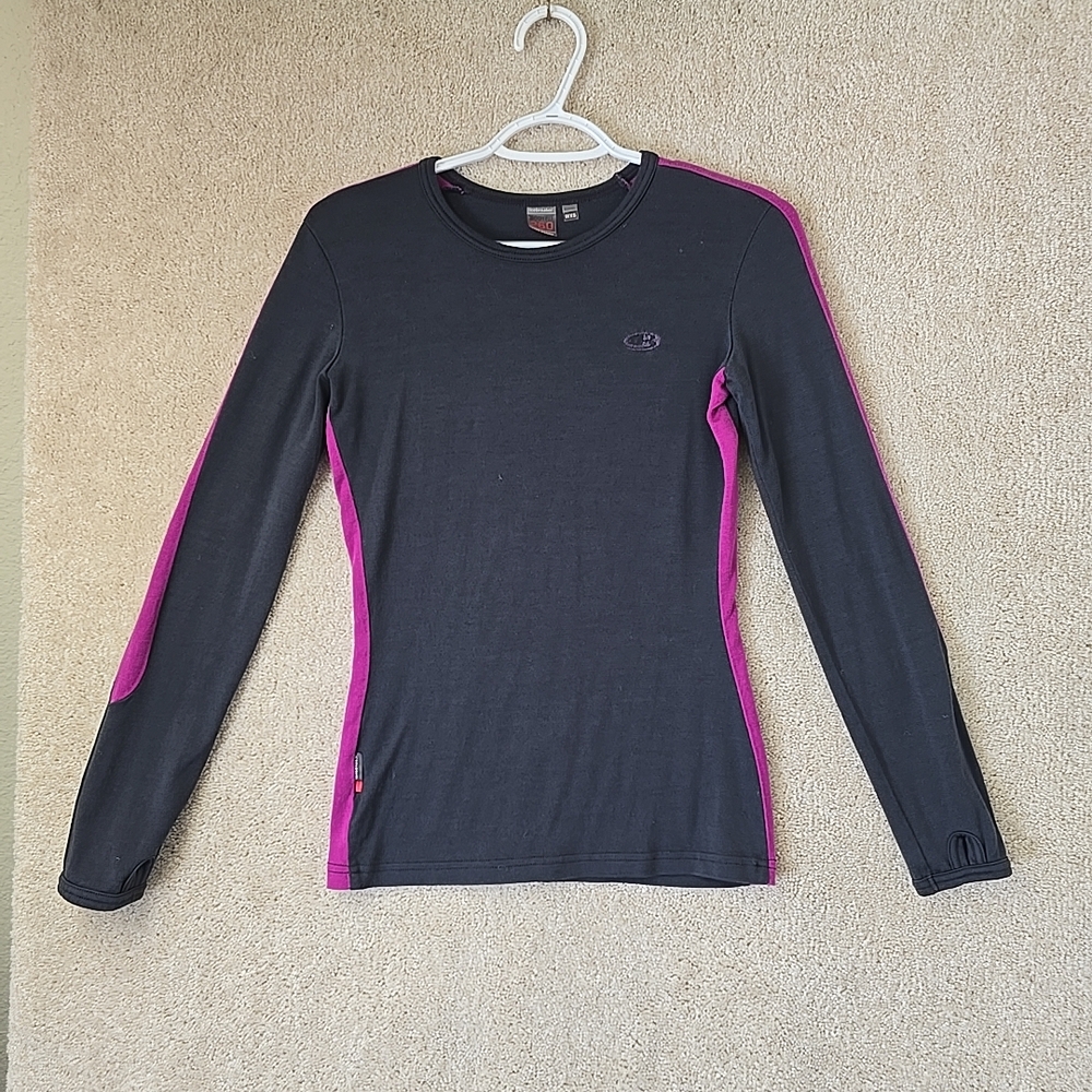 ICEBREAKER Bodyfit 260 Pure 100% Merino Long Sleeve Top Women’s Thermal Purple